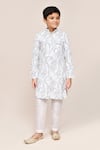 Buy_Petite Pomme_White Cotton, Silk Embroidery Full Kurta Pant Set _at_Aza_Fashions