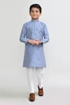 Buy_Arihant Rai Sinha_Blue Silk Zari Work Kurta And Pant Set _Online_at_Aza_Fashions