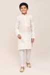 Buy_Petite Pomme_Cream Cotton Sequins, Embroidery Thread And Kurta Pant Set _Online_at_Aza_Fashions