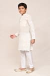 Shop_Petite Pomme_Cream Cotton Sequins, Embroidery Thread And Kurta Pant Set _Online_at_Aza_Fashions