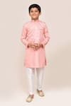 Buy_Petite Pomme_Pink Silk Mirrors Work Blend Kurta And Pant Set _Online_at_Aza_Fashions
