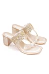 Buy_Sole House_Gold Sequins, Embroidery Chantilly Lace Heels _at_Aza_Fashions
