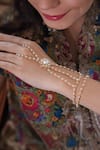 Buy_Vasundhara_Gold Plated Faux Diamonds, Pearls Designer Harsha Hathphool _at_Aza_Fashions