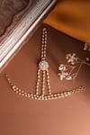 Shop_Vasundhara_Gold Plated Faux Diamonds, Pearls Designer Harsha Hathphool _at_Aza_Fashions