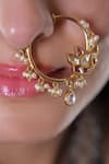 Buy_Vasundhara_Gold Plated Pearls Kashira Nath  _at_Aza_Fashions