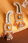 Shop_Vasundhara_Multi Color Pearls, Stones Suhani Designer Earrings _at_Aza_Fashions
