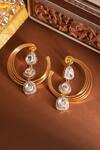 Shop_Vasundhara_Gold Plated Stones Designer Charul Earrings _at_Aza_Fashions