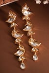 Shop_Vasundhara_Gold Plated Pearls Mithira Earrings _at_Aza_Fashions