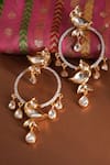 Shop_Vasundhara_Gold Plated Stones Mahira Designer Earrings _at_Aza_Fashions