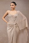 Buy_Tarun Tahiliani_Beige Net Crinkle Concept Saree _Online_at_Aza_Fashions
