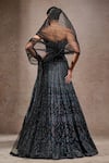 Shop_Tarun Tahiliani_Black Tulle, Net Sequins, Beads, Embroidery Sweetheart Black-multi Lehenga Set _at_Aza_Fashions