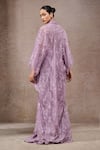 Shop_Tarun Tahiliani_Lavender , Tulle, Net High , Open Designer Saree Set _at_Aza_Fashions