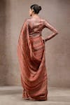 Shop_Tarun Tahiliani_Red Georgette Zari Multi Color Designer Saree And Unstitched Blouse Piece Set _at_Aza_Fashions