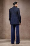 Shop_Tarun Tahiliani_Navy Georgette Sequins Designer Bandhgala Trouser Set _at_Aza_Fashions