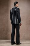 Shop_Tarun Tahiliani_Black Georgette Zari Designer Bandgala Trouser Set _at_Aza_Fashions