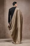 Shop_Tarun Tahiliani_Gold Silk, Velvet, Crepe Embroidery Black Designer Sherwani Set _at_Aza_Fashions