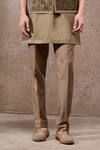 Tarun Tahiliani_Olive Green Silk Embroidery Nehru Jacket Kurta Set _Online_at_Aza_Fashions