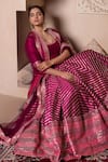 Buy_Pomcha Jaipur_Pink Cotton, Silk, Net Gota Patti Square Neck Rani Lehenga Set 
