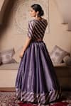 Shop_Pomcha Jaipur_Purple Silk Gota Patti Round Neck Lehenga Set _at_Aza_Fashions