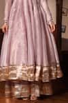 Buy_Pomcha Jaipur_Pink Silk Gota Patti Round Neck Anarkali Set 