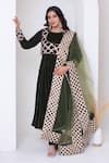 Buy Pomcha Jaipur Green Velvet, Net Gota Patti Round Neck Anarkali Set at Aza Fashions Buy_Pomcha Jaipur_Green Velvet, Net Gota Patti Round Neck Anarkali Set _at_Aza_Fashions