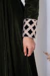Buy Pomcha Jaipur Green Velvet, Net Gota Patti Round Neck Anarkali Set Online at Aza Fashions Buy_Pomcha Jaipur_Green Velvet, Net Gota Patti Round Neck Anarkali Set _Online_at_Aza_Fashions