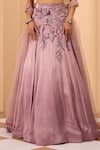 One Knot One By Ashna_Purple Satin, Organza, Georgette, Net, Tulle Sequins, Embroidery Lehenga Set _at_Aza_Fashions