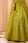 Buy_One Knot One By Ashna_Green Silk, Net Sequins, Embroidery, Beads V-neck Lehenga Set _Online_at_Aza_Fashions