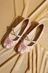 Shop_Tiesta_Beige Embroidered Festive Ballerinas _at_Aza_Fashions