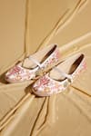 Shop_Tiesta_Beige Embroidered Festive Ballerinas _Online_at_Aza_Fashions