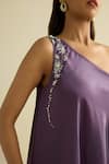 Buy_Meesa_Purple Crepe Beads One Shoulder Multicolor Gradient Tunic And Pant Set _Online_at_Aza_Fashions