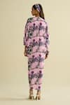 Shop_Meesa_Pink Crepe V-neck Floral Print Kaftan _at_Aza_Fashions