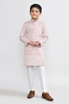 Buy_Petite Pomme_Pink Silk Embroidery Onion Full Kurta Set _at_Aza_Fashions
