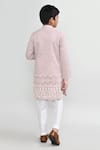Shop_Petite Pomme_Pink Silk Embroidery Onion Full Kurta Set _at_Aza_Fashions