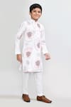 Buy_Petite Pomme_White Cotton, Silk Sequins Work Kurta And Pant Set _at_Aza_Fashions