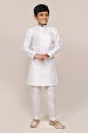 Buy_Arihant Rai Sinha_White Silk Sequins, Embroidery Art Kurta And Pant Set _Online_at_Aza_Fashions