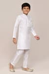 Arihant Rai Sinha_White Silk Sequins, Embroidery Art Kurta And Pant Set _at_Aza_Fashions