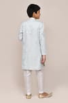 Shop_Petite Pomme_Sky Blue Silk Embroidery Thread Work Kurta And Pant Set _at_Aza_Fashions