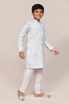 Shop_Petite Pomme_Sky Blue Silk Embroidery Thread Work Kurta And Pant Set _Online_at_Aza_Fashions