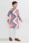 Buy_Petite Pomme_Red Satin, Silk Multicolour Printed Kurta And White Pant Set _at_Aza_Fashions