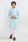 Buy_Petite Pomme_Aqua Georgette, Silk Embroidery Green Kurta And Pant Set _Online_at_Aza_Fashions
