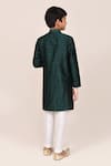 Shop_Arihant Rai Sinha_Green Jacquard, Silk Embroidery Bottle Kurta And Pant Set _at_Aza_Fashions