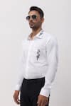 Kaka Calcutta_White Cotton Embroidery Hand Shirt _at_Aza_Fashions