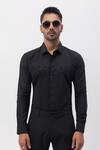 Buy Kaka Calcutta Black Cotton Embroidery Hand Shirt at Aza Fashions Buy_Kaka Calcutta_Black Cotton Embroidery Hand Shirt _at_Aza_Fashions