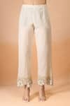 Samyukta Singhania_Off White Cotton Embroidery V-neck Kurta Set With Dupatta _at_Aza_Fashions