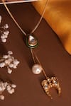 Shop_Vasundhara_Gold Plated Aarti Necklace _at_Aza_Fashions