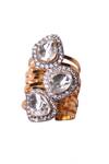 Vasundhara_Gold Plated Diamonds Amruta Designer Ring _Online_at_Aza_Fashions