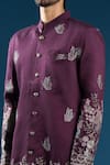 Arihant Rai Sinha_Wine Silk Embroidery Sherwani Set _at_Aza_Fashions