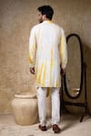 Priyanka Haralalka_Yellow Cotton, Silk Mirrors Work Kurta And Pant Set _Online_at_Aza_Fashions