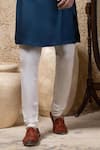 Buy_Priyanka Haralalka_Navy Cotton, Silk Embroidery Blue Machine Nehru Jacket _Online_at_Aza_Fashions